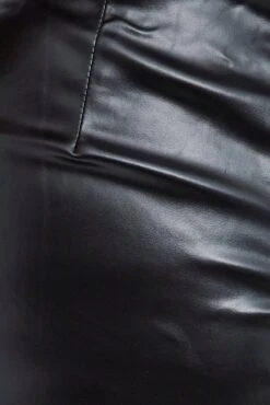 Black Strapless Dress Faux Leather Midi Length With Belt 11 Black Strapless Dress Faux Leather Midi Length With Belt -You And All Fashion Store ced31919 33ab black 6