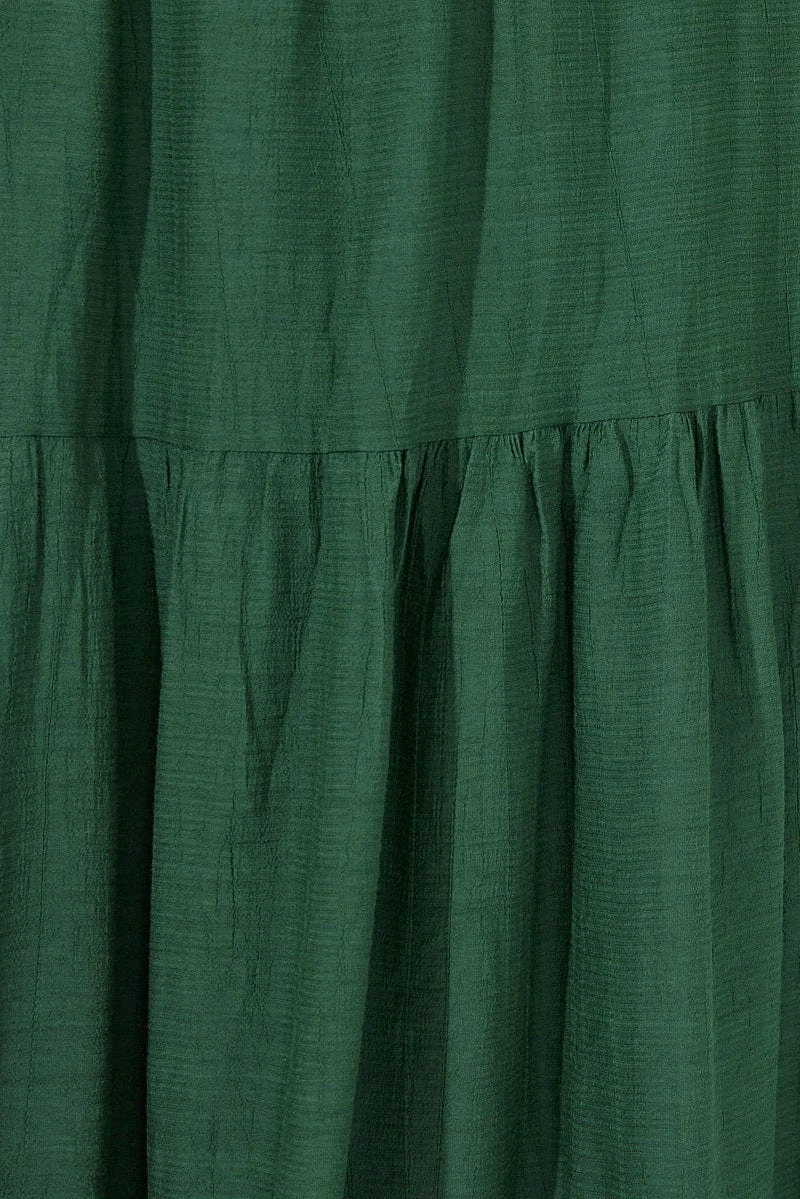 Green Off Shoulder Layer Midi Dress 6 Green Off Shoulder Layer Midi Dress - Image 6