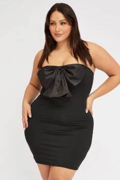Black Strapless Bow Minidress With Gloves -You And All Fashion Store ced32245 59ab black 3