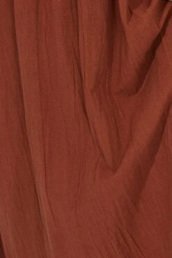 Brown Midi Dress Puff Sleeve Front Split -You And All Fashion Store ced32266 10a chocolate 6