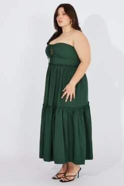 Green U Front Maxi Halter Dress -You And All Fashion Store ced32321 34ab green 4