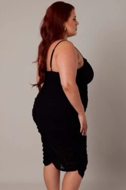 Black Ruched Mesh Dress 9 Black Ruched Mesh Dress -You And All Fashion Store ced32329 34ab black 4