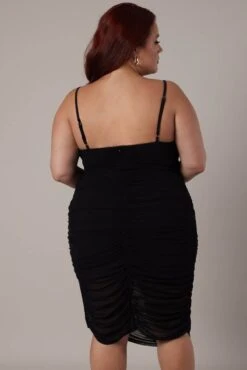 Black Ruched Mesh Dress 10 Black Ruched Mesh Dress -You And All Fashion Store ced32329 34ab black 5