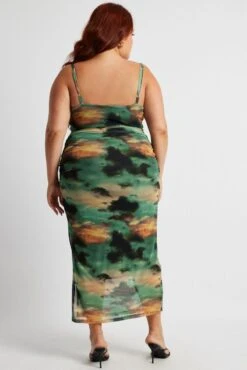 Multi Abstract Scoop Neck Mesh Maxidress -You And All Fashion Store ced32369 84ab abstract 5