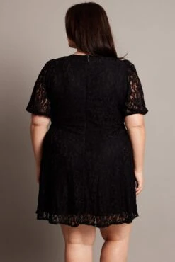 Black Lace Puff Sleeve Mini Dress -You And All Fashion Store ced32399a 10ab black 5