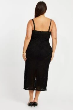 Black Stretch Lace Shoestring Bodycon Maxi Dress 10 Black Stretch Lace Shoestring Bodycon Maxi Dress -You And All Fashion Store ced32400 36ab black 5
