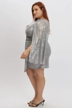 Metallic Draped Sequin One Shoulder Minidress 9 Metallic Draped Sequin One Shoulder Minidress -You And All Fashion Store ced32456 35ab metallic 4
