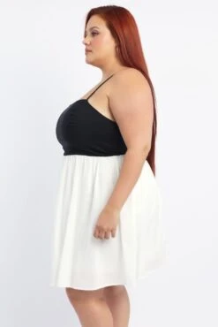 Black Cotton Poplin Contrast Bodice Minidress -You And All Fashion Store ced32604 116ab black 3