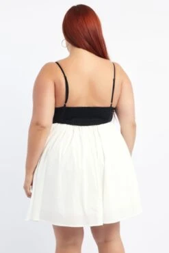 Black Cotton Poplin Contrast Bodice Minidress -You And All Fashion Store ced32604 116ab black 4