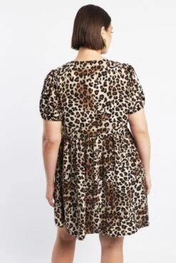 Brown Animal Print Contrast Bow Leopard Minidress -You And All Fashion Store ced32617 122a animal pri 4