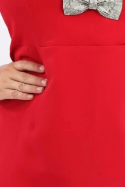 Red Sparkle Bow Minidress Short Sleeve -You And All Fashion Store ced32620 116ab red 5