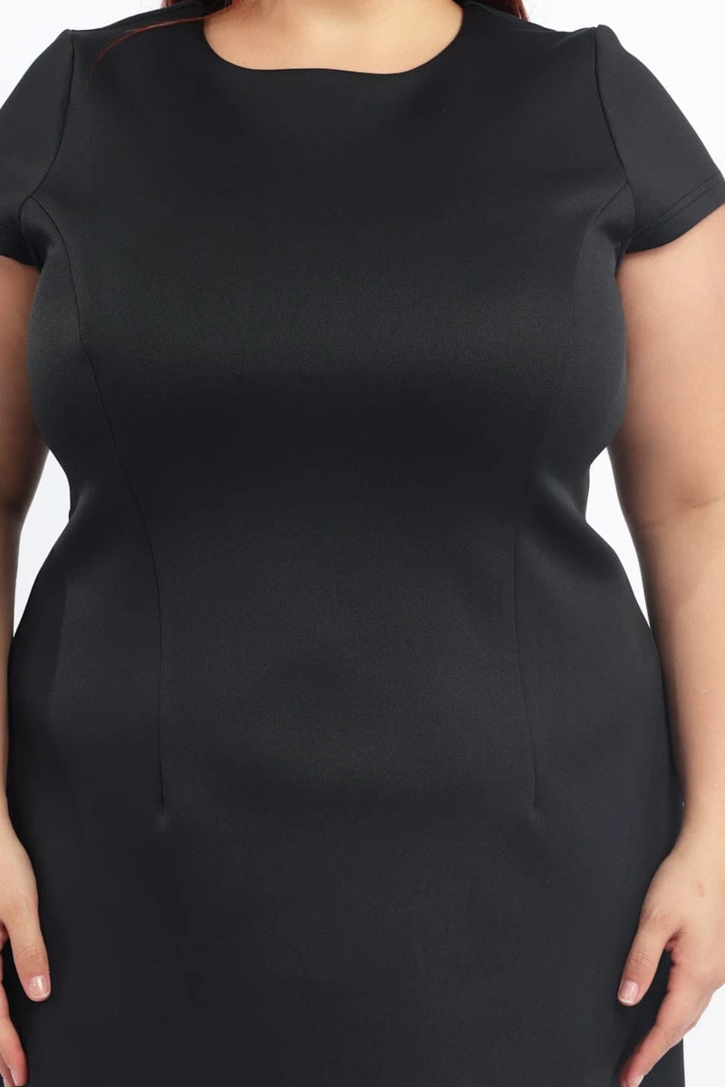 Black Round Neck Structured Minidress 6 Black Round Neck Structured Minidress - Image 6