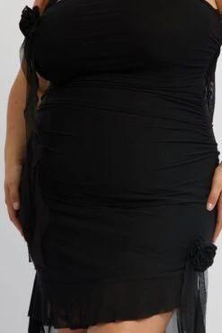 Black Scarf Neck Frill Mini Dress -You And All Fashion Store ced3363 84ab black 5