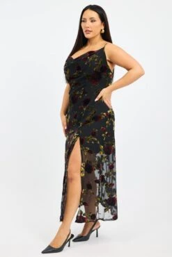 Red Floral Maxi Dress Sleeveless Cowl Neck -You And All Fashion Store ced3484a 127rb floral 5