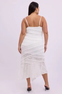 White Maxi Dress Sleeveless Side Split Lace -You And All Fashion Store ced3538 47r cream 5