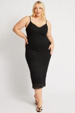 Black Lace Bodycon Midi Dress -You And All Fashion Store ced3722 47a black 3