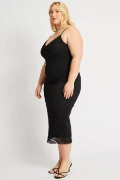 Black Lace Bodycon Midi Dress -You And All Fashion Store ced3722 47a black 4