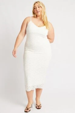 White Lace Bodycon Midi Dress -You And All Fashion Store ced3722 47ab white 3