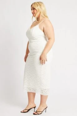 White Lace Bodycon Midi Dress -You And All Fashion Store ced3722 47ab white 4