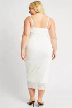 White Lace Bodycon Midi Dress -You And All Fashion Store ced3722 47ab white 5