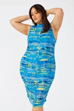 Multi Abstract Mesh Maxidress High Neck -You And All Fashion Store ced4047 84a abstract 2