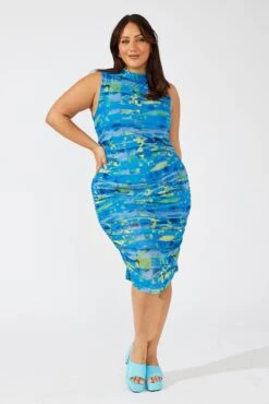 Multi Abstract Mesh Maxidress High Neck -You And All Fashion Store ced4047 84a abstract 3