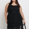 Black Lace Corset Mini Dress