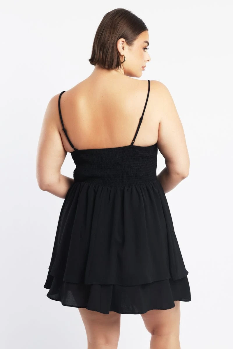 Black Shoestring Strap Cowl Neck Minidress 4 Black Shoestring Strap Cowl Neck Minidress - Image 4