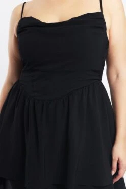 Black Shoestring Strap Cowl Neck Minidress 9 Black Shoestring Strap Cowl Neck Minidress -You And All Fashion Store ced4363 115ab black 5