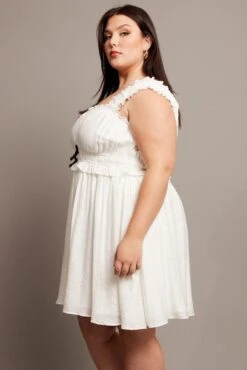 White Bow Detail Frill Sleeve Minidress -You And All Fashion Store ced5006 10a white 4