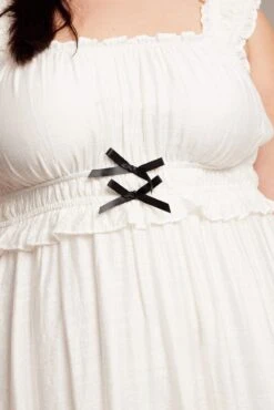 White Bow Detail Frill Sleeve Minidress -You And All Fashion Store ced5006 10a white 6