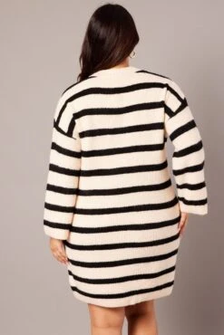 Black Stripe Stripe Sweater Dress -You And All Fashion Store ced7712 40ab stripe 5