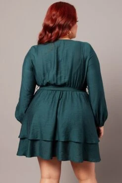 Green Tiered Cross Front Mini Dress 10 Green Tiered Cross Front Mini Dress -You And All Fashion Store ced8050 10ab forest 5