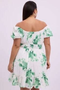 Green Floral Shirred Waist Minidress -You And All Fashion Store ced9007b 125a floral 5