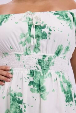 Green Floral Shirred Waist Minidress -You And All Fashion Store ced9007b 125a floral 6