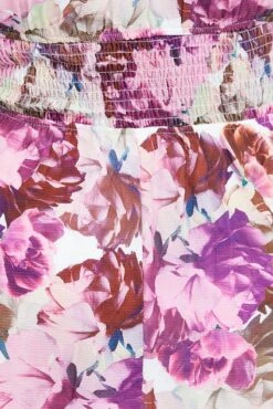 Pink Floral Fit And Flare Dress Short Sleeve Gathered Bust 11 Pink Floral Fit And Flare Dress Short Sleeve Gathered Bust -You And All Fashion Store ced9007g 33rb floral 6