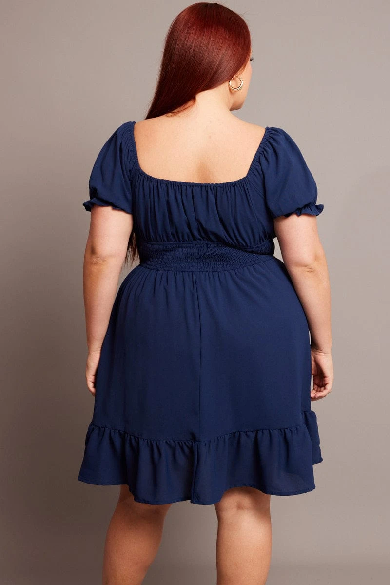 Denim Gathered Bust Tie Front Shirred Waist Minidress 5 Denim Gathered Bust Tie Front Shirred Waist Minidress - Image 5