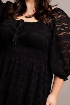 Black Half Sleeve Lace Minidress -You And All Fashion Store ced9007hl 34a black 6