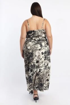 Black Animal Print Zebra Cowl Midi Dress -You And All Fashion Store ced9171c 47a animal pri 5