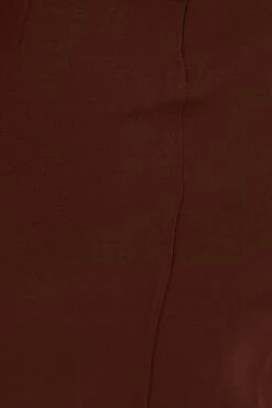 Brown Midi Dress Shoestring Strap Fitted Stretch Crepe 11 Brown Midi Dress Shoestring Strap Fitted Stretch Crepe -You And All Fashion Store cedk31798 10ab mocha 6