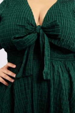 Green Tie Front Playsuit Short Sleeve -You And All Fashion Store cep1235a 36rb hunter 5