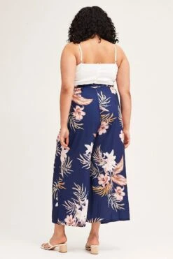 Floral Print Sleeveless Satin Cowl Top Jumpsuit -You And All Fashion Store cep1383 35r floral print 5