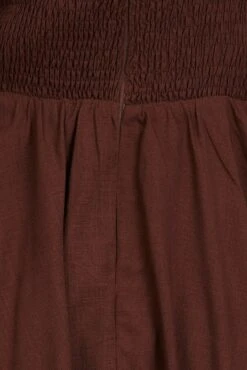 Brown Ruffle Playsuit Short Sleeve Ruched Bust -You And All Fashion Store cep1713a 33r brown 6