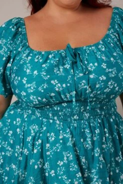 Green Ditsy Ruffle Playsuit Short Sleeve -You And All Fashion Store cep2094 33rb ditsy 6