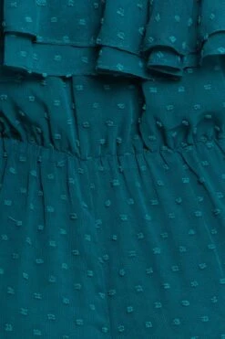 Green Ruffle Playsuit Off Shoulder -You And All Fashion Store cep25470 35lb green 6 1