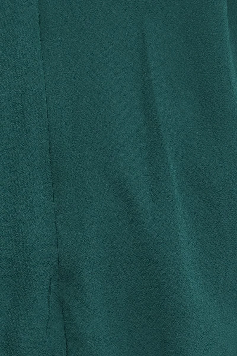 Green Short Playsuit Textured Crepe Long Sleeve Waist 6 Green Short Playsuit Textured Crepe Long Sleeve Waist - Image 6