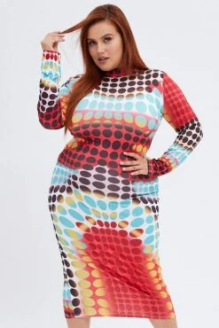 Multi Polka Dot Bodycon Dress 9 Multi Polka Dot Bodycon Dress -You And All Fashion Store cfb0001 84f6 polka dot 3