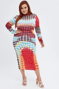 Multi Polka Dot Bodycon Dress 10 Multi Polka Dot Bodycon Dress -You And All Fashion Store cfb0001 84f6 polka dot 4