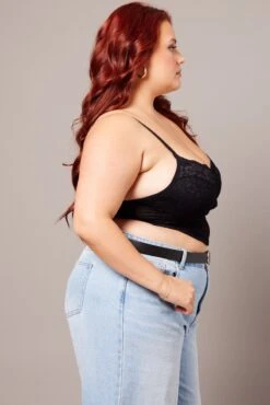 Black Lace Bralette Sleeveless Sweetheart Neckline -You And All Fashion Store cjc0086a 47j black 4