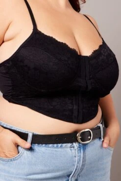 Black Lace Bralette Sleeveless Sweetheart Neckline -You And All Fashion Store cjc0086a 47j black 6